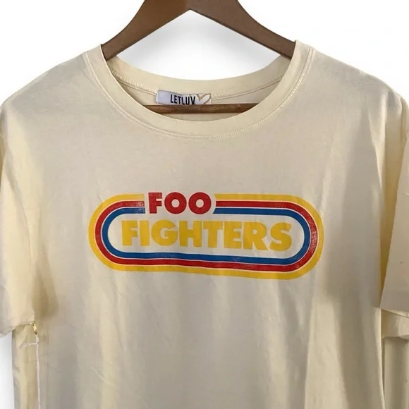 NWT Letluv Foo Fighters Graphic Tee Size Large Evereve - Picture 3 of 8